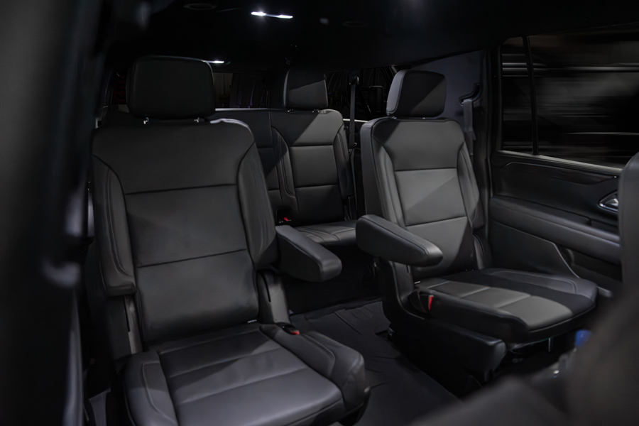 Inside the Executive Suburban at LEADER Worldwide Chauffeured Services